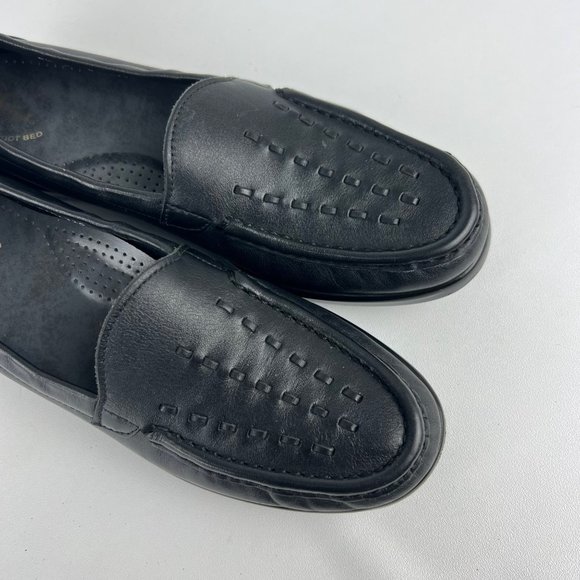 SAS Womens Weave Black Leather Slip On Loafer Comfort Shoes size 8.5S Slim - Picture 8 of 16